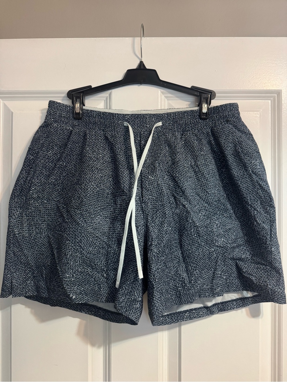 lululemon athletica Navy Micro-Pattern Drawstring Swim Shorts
